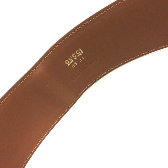 GUCCI Brown Leather 85cm Womens Belt /4T0623